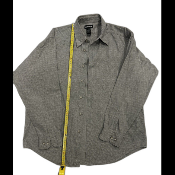 Claiborne Button Down Dress Shirt Men’s Size L Geometric Pattern Gray - Picture 5 of 10